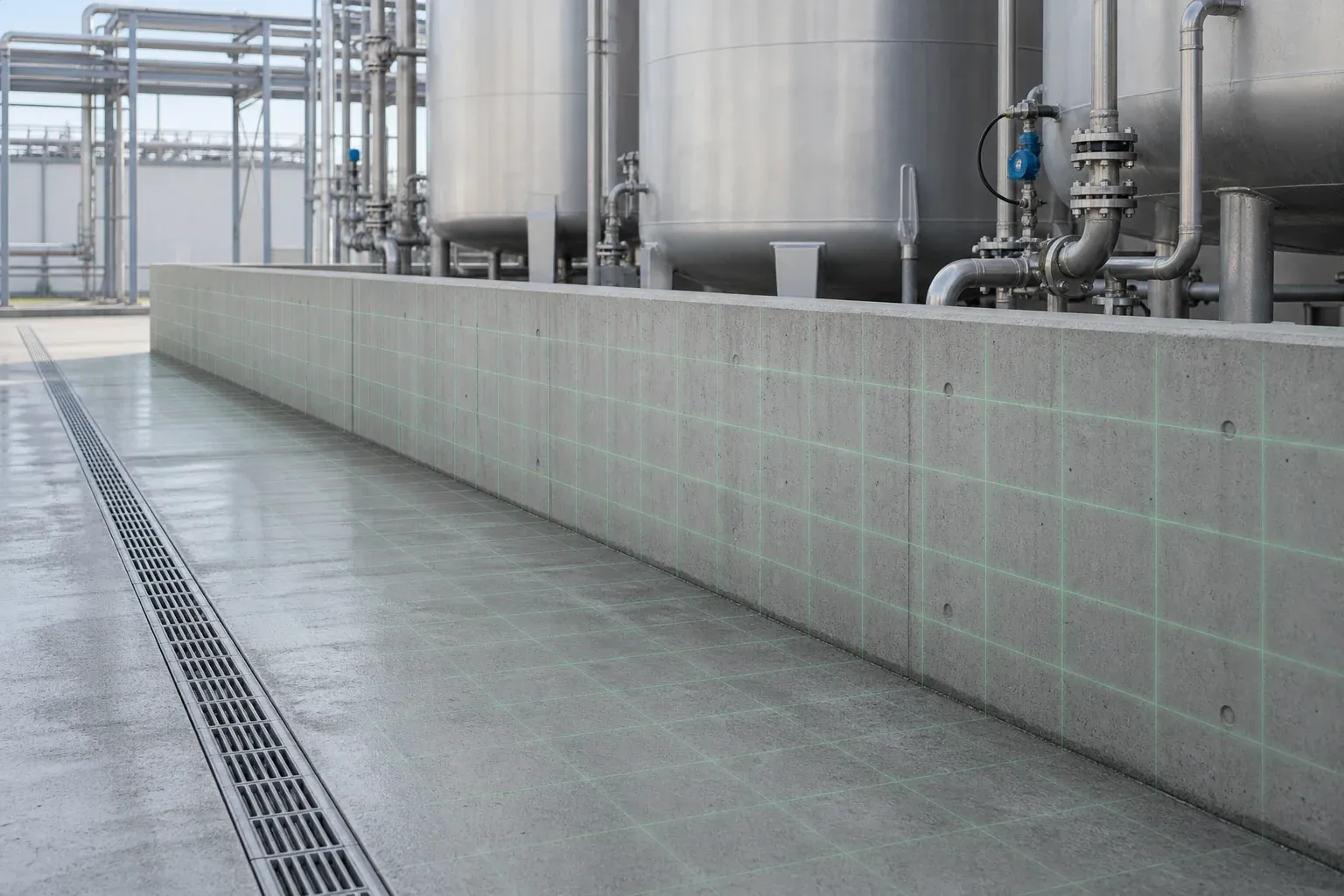 Industrial concrete — chemical containment context
