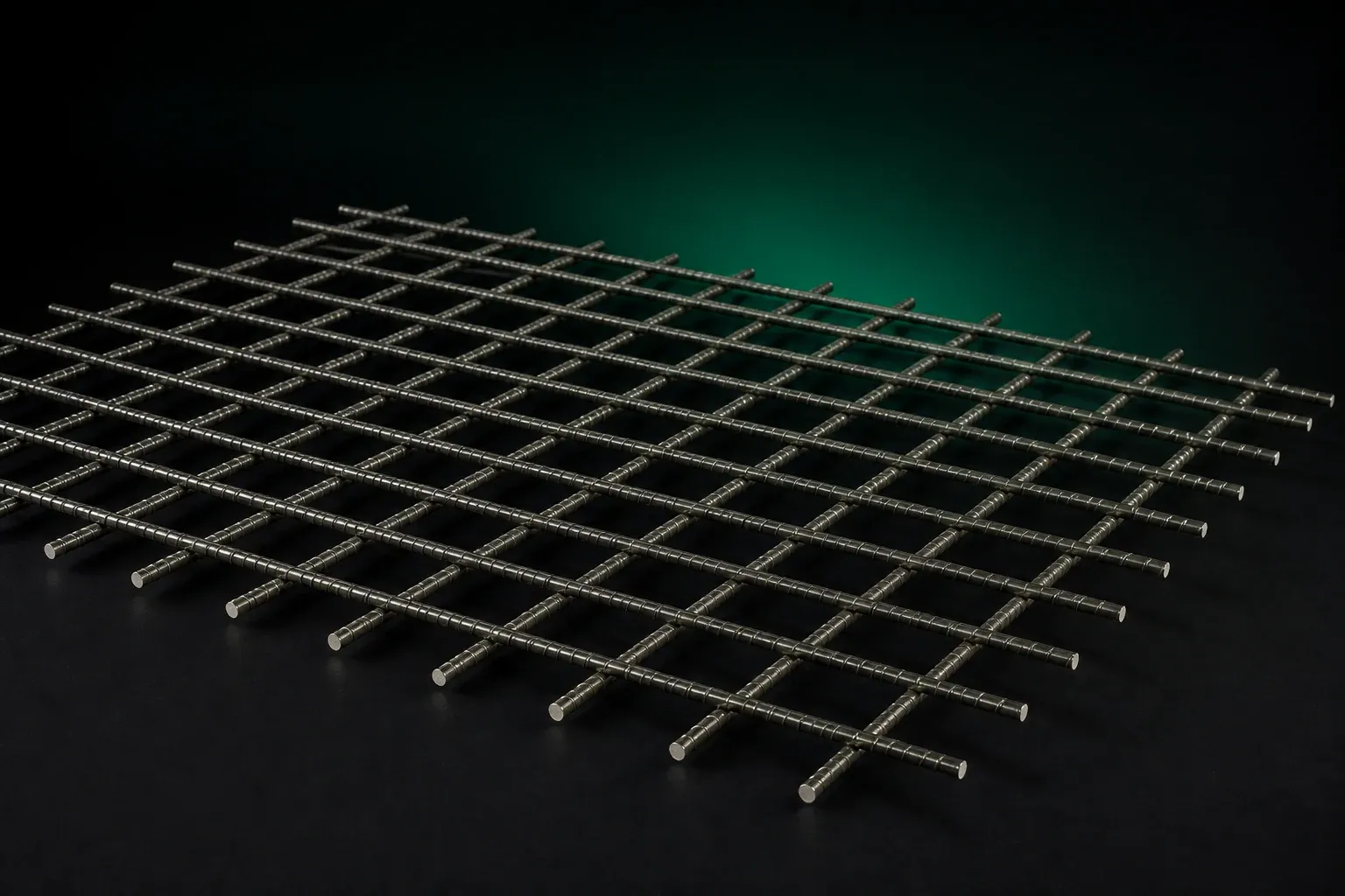 GFRP reinforcement mat tied in formwork before casting