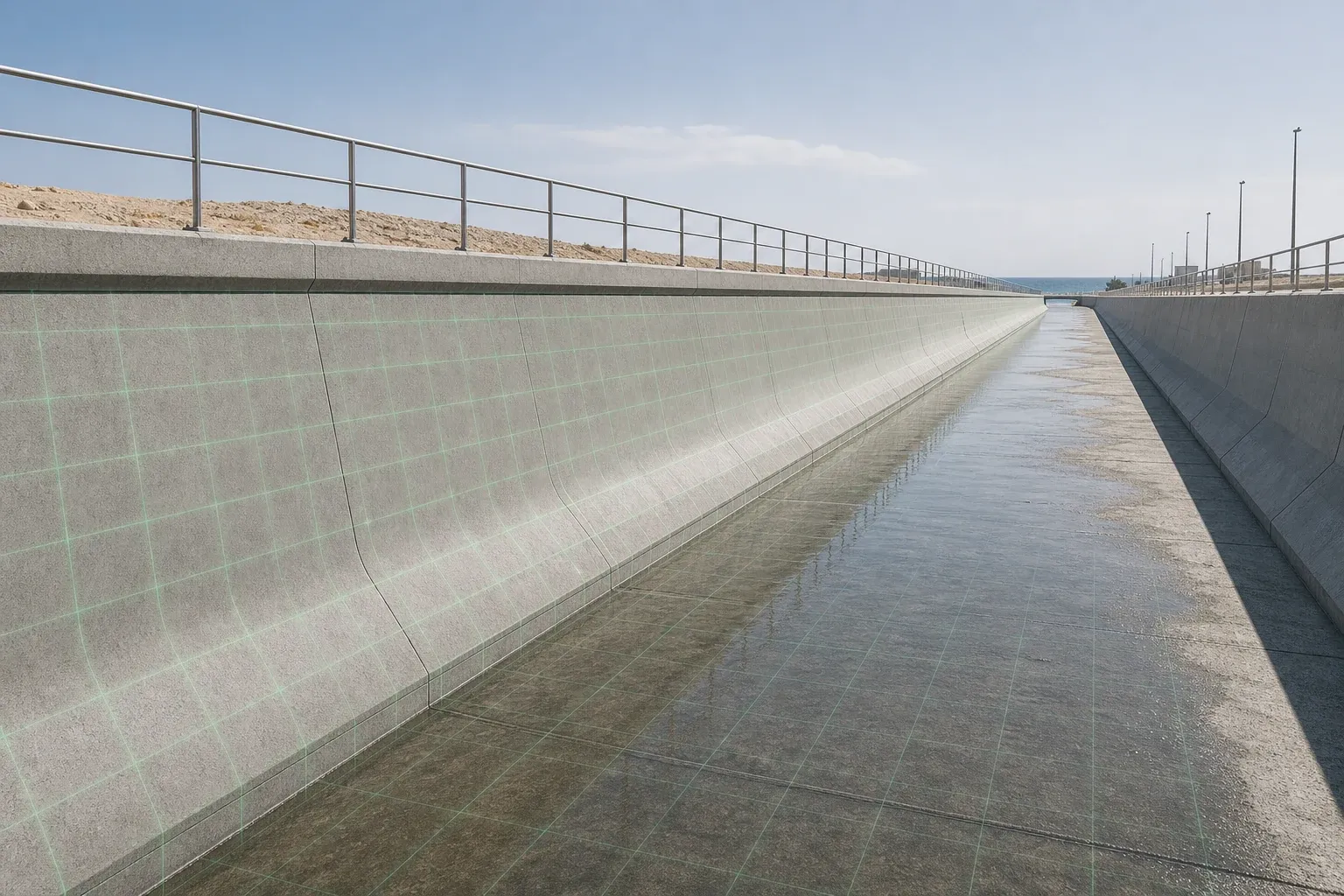Illustration of the Jizan flood-mitigation channel reinforced with GFRP